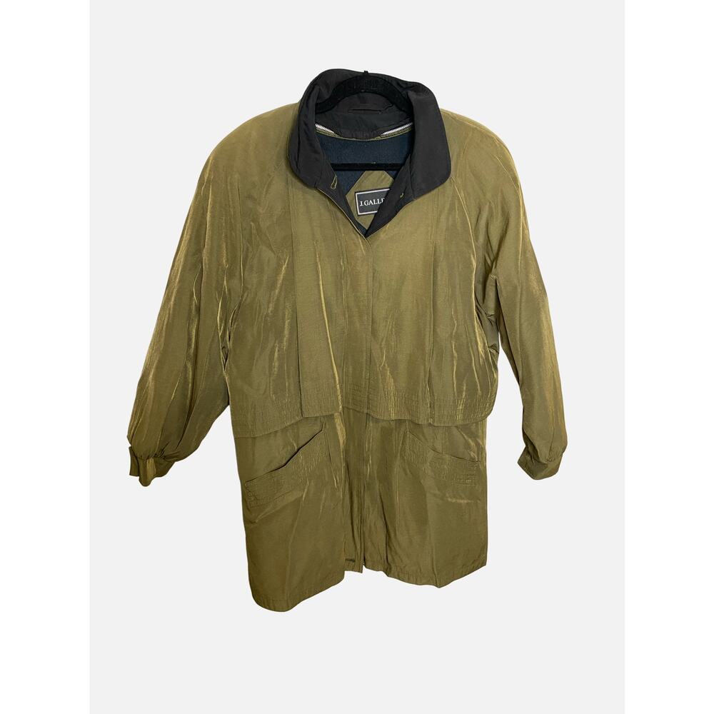 J. Gallery Long Sleeve Waterproof Coat Jacket Olive Green Size Small
